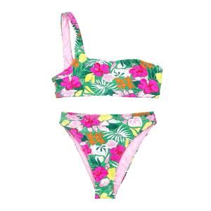 Dippin Daisys Tropical Floral One Shoulder Bikini Set | High Waisted Swim | NWT